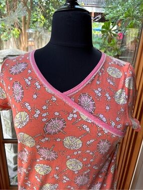 Women's Coral Pink Floral Print Wrap-Style Midi/Maxi Dress